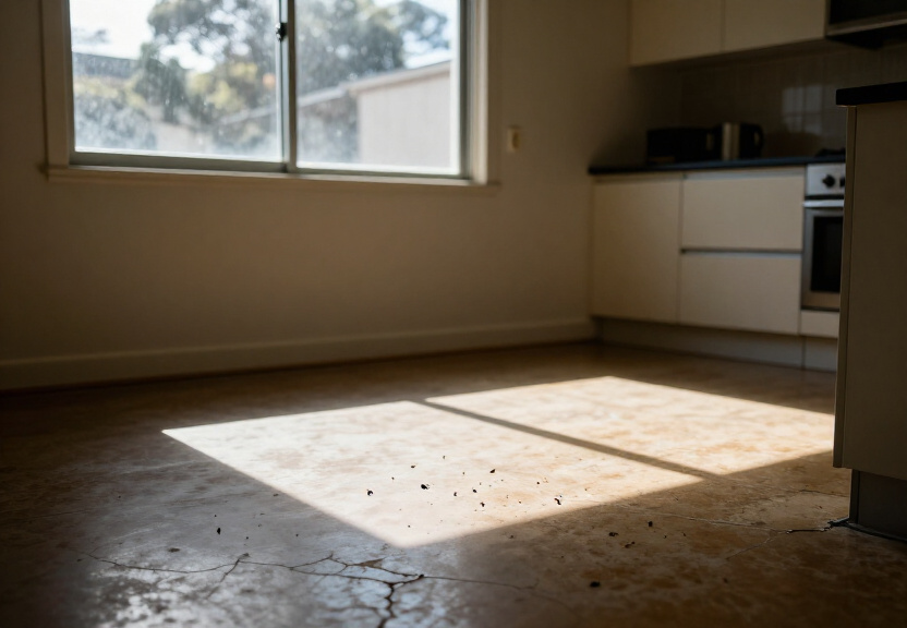 Cockroach infestation in a Killara kitchen before treatment